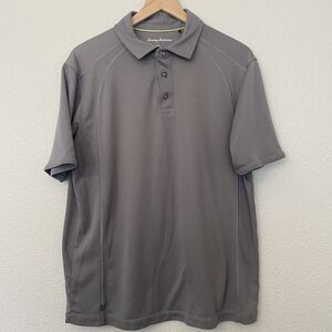 Tommy Bahama Gray Mens Large Polo Short Sleeve Golf Lightweight Casual